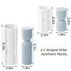 LSLEVA 2 Pack Cylindrical Tall Pillar Silicone Molds, DIY Ribbed Twist Molds for Candle Making, Geometric Abstract Decorative Striped Aroma Gypsum Molds for Home Decor Art Crafts view 2