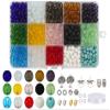 ZHFMLY 1180PCS 6mm Clear Glass Beads with Spacers & String - Transparent Crystal Smooth Loose Beads-Bulk Supplies for Adult Jewelry Making, Bracelet and Necklace Crafting view 1