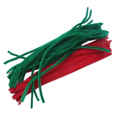 SOWAKA 50 Pcs Pipe Cleaner Chenille Stems Soft Solid Color for DIY Crafting Project Art Christmas Theme Thanksgiving Parties Decoration Home School Projects (Green and Red)