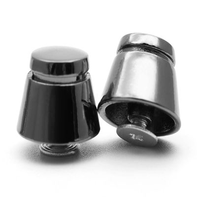 CRAFTMEMORE 14mm Purse Feet Screw Back Studs Decorative Cone Rivet for Bags Leathercraft 6 Pack N109 (Gunmetal Black)