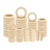 100 PCS Unfinished Natural Wooden Rings for Crafts, Wood Rings for DIY, Pendant Connectors, Jewelry Making, Macrame Supplies view 1