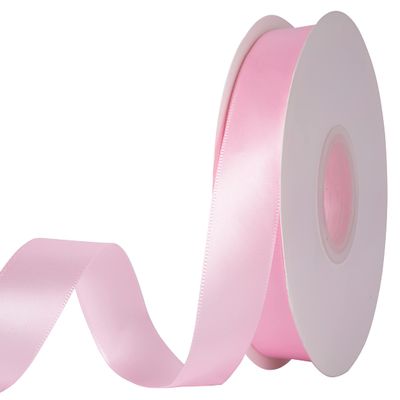 KSRIGHT 1 inch Double Faced Pink Polyester Satin Ribbon 25 Yards for Gift Wrapping,Wedding Decoration, Bows Making, Sewing, DIY Crafts