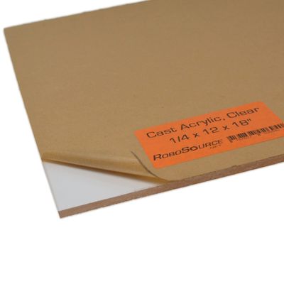 Clear Acrylic Plastic Sheet, Cast Acrylic for Laser Cutting/Engraving, Solid Vibrant Color, 12" X 18" X 0.236" (1/4"), Cast Acrylic, Plastic Sheet, Paper Film, Easy to Cut/Etch, DIY/Hobby, for Laser.