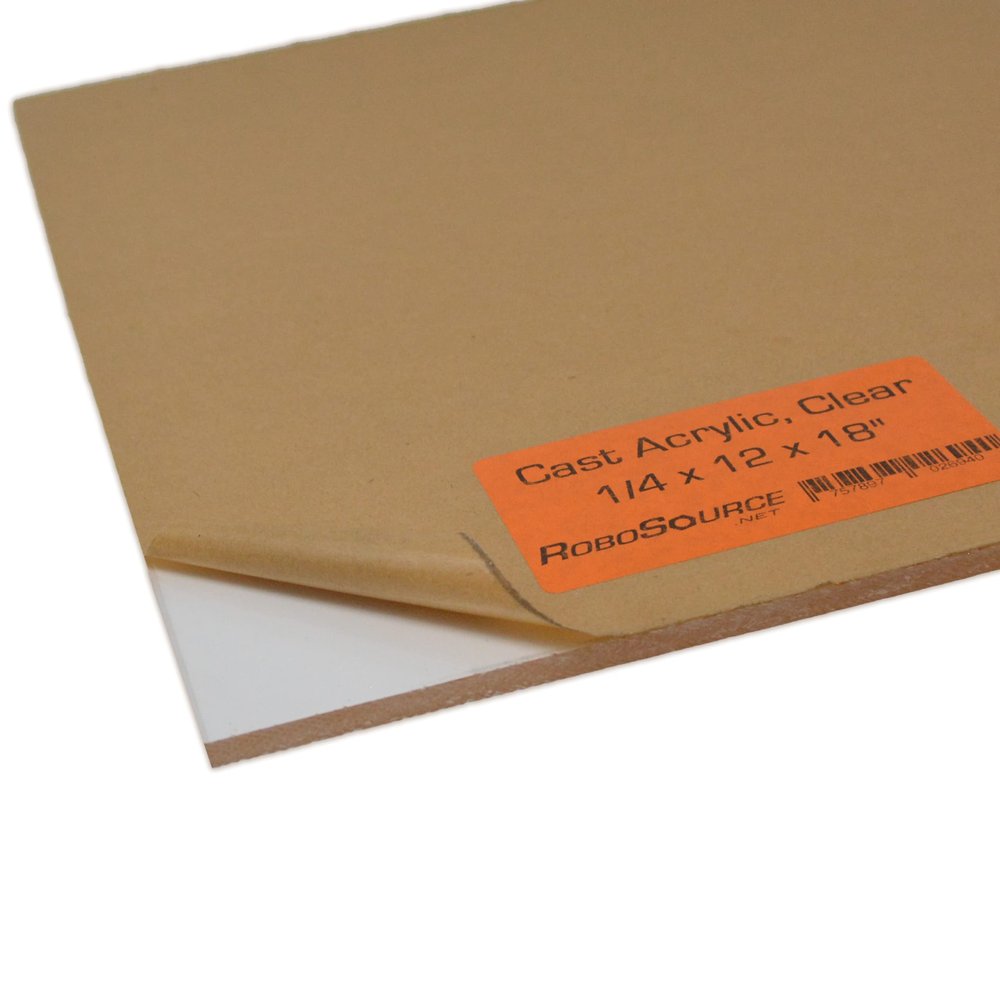 Clear Acrylic Plastic Sheet, Cast Acrylic for Laser Cutting/Engraving, Solid Vibrant Color, 12" X 18" X 0.236" (1/4"), Cast Acrylic, Plastic Sheet, Paper Film, Easy to Cut/Etch, DIY/Hobby, for Laser.