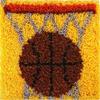 Latch Hook Kits for Kids 12x12in Girl Beginner Classic Beginner Needle Crochet Yarn Kitsfor Kids Ages 6+,Easy to Learn Craft Project DIY Rug (Basketball) view 1