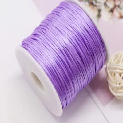 HZLXF1 50Meters X 1MM Bracelet Rope Satin Cord for Braided String Jewelry Findings Beading Rope (Color : 672 lt Purple)