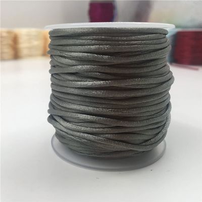 HZLXF1 30Meters 2MM Cord Assorted Colors Nylon String for Beading Jewelry Making (Color : Metal Grey 484, Size : 30 Meters Spool)