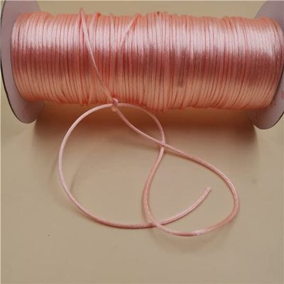 HZLXF1 250 Yards 2MM Satin Nylon Trim Cord Satin Nylon String for Beading Jewelry Making (Color : Rose Pink 169, Size : 250 Yards Roll)