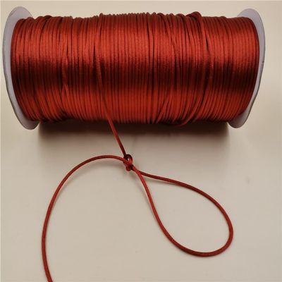 HZLXF1 2mm X 20m Coffee Red Color Satin Cord Braided String Jewelry Findings Beading Rope
