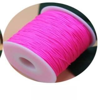 HZLXF1 25Yards 0.8MM Nylon Cord Thread Knot Macrame Cord Bracelet Braided String DIY Tassels Beading String Thread (Color : Neon Pink F106, Size : 25 Yards Roll)