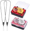 2 Pack 30X 21mm Small Pocket Triplet Jewelry Loupe Metal Folding Magnifying Glass Jewlers Loop with Attached Rope Straps Eye Glass Magnifier for Gems Coins Maps Stamps Currency Detect view 2
