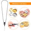 2 Pack 30X 21mm Small Pocket Triplet Jewelry Loupe Metal Folding Magnifying Glass Jewlers Loop with Attached Rope Straps Eye Glass Magnifier for Gems Coins Maps Stamps Currency Detect view 4