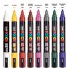 Posca Markers Set, 8 Medium Paint Markers 5M Dark Tones White, Ochre, Ruby Red, Cacao Brown, Raspberry, Deep Grey, English Green, Prussian Blue view 2