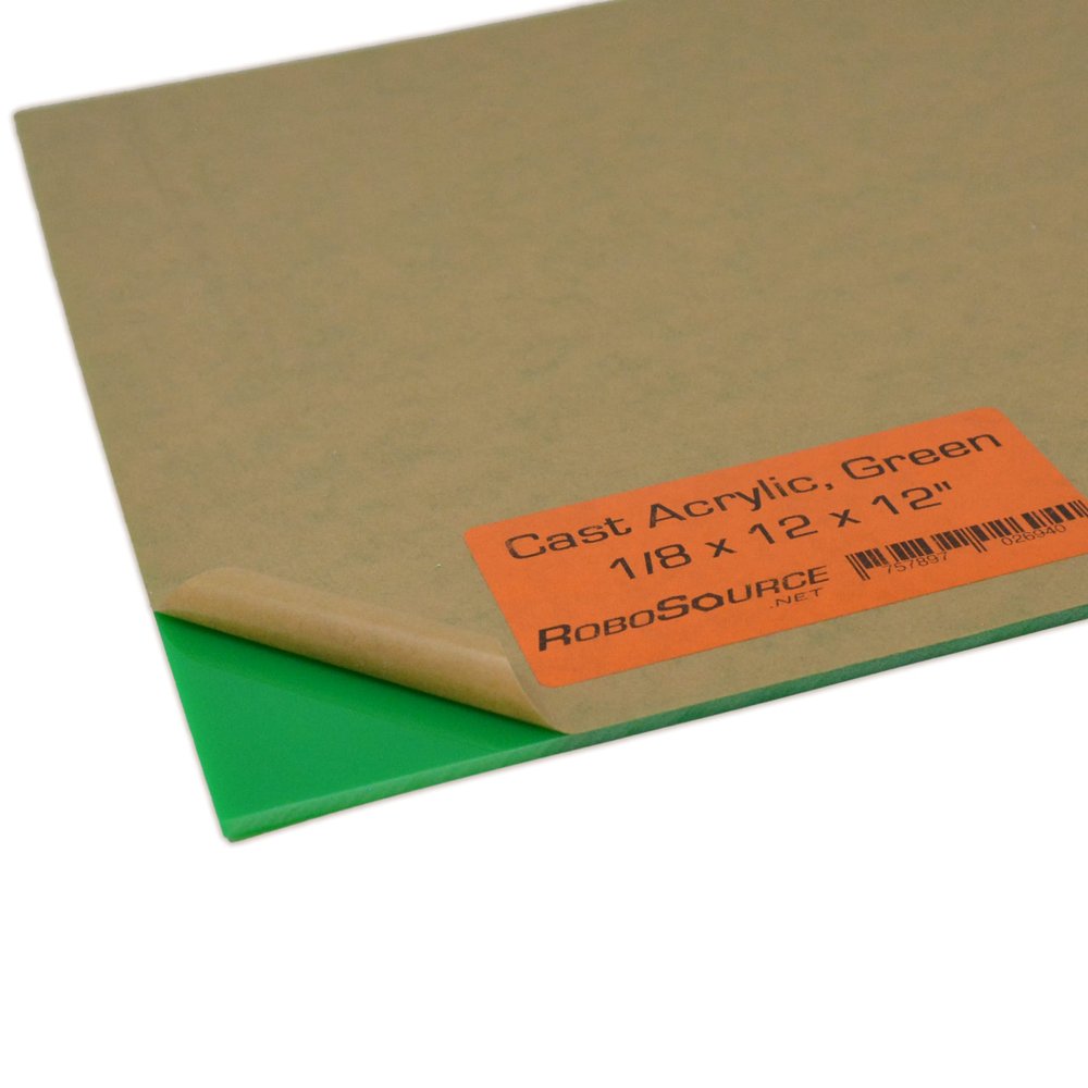 Green Acrylic Plastic Sheet, Acrylic for Laser Cutting/Engraving, Solid Vibrant Colors, 3-Pack 12" X 12" X 0.118" (1/8"), Cast Acrylic, 3 Sheets, Paper Film, Easy to Cut/Etch, DIY/Hobby, for Laser.