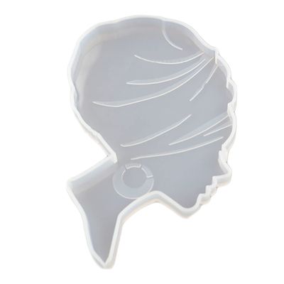 EXCEART 1pc Reusable Mold Coaster Mould DIY Silicone Cup Pad Mold for Women's Headshot