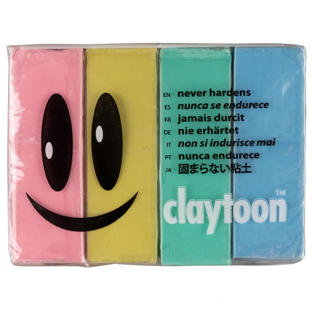 Van Aken Claytoon Modeling Clay 1 lb (Four 4-oz Bars) Use for Claymation, Models, and Stop Motion (Sweetheart)
