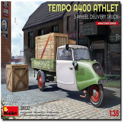 MiniArt MIN38032 1:35-Temp A400 Athlet 3-Wheel Delivery Truck Scale Model kit