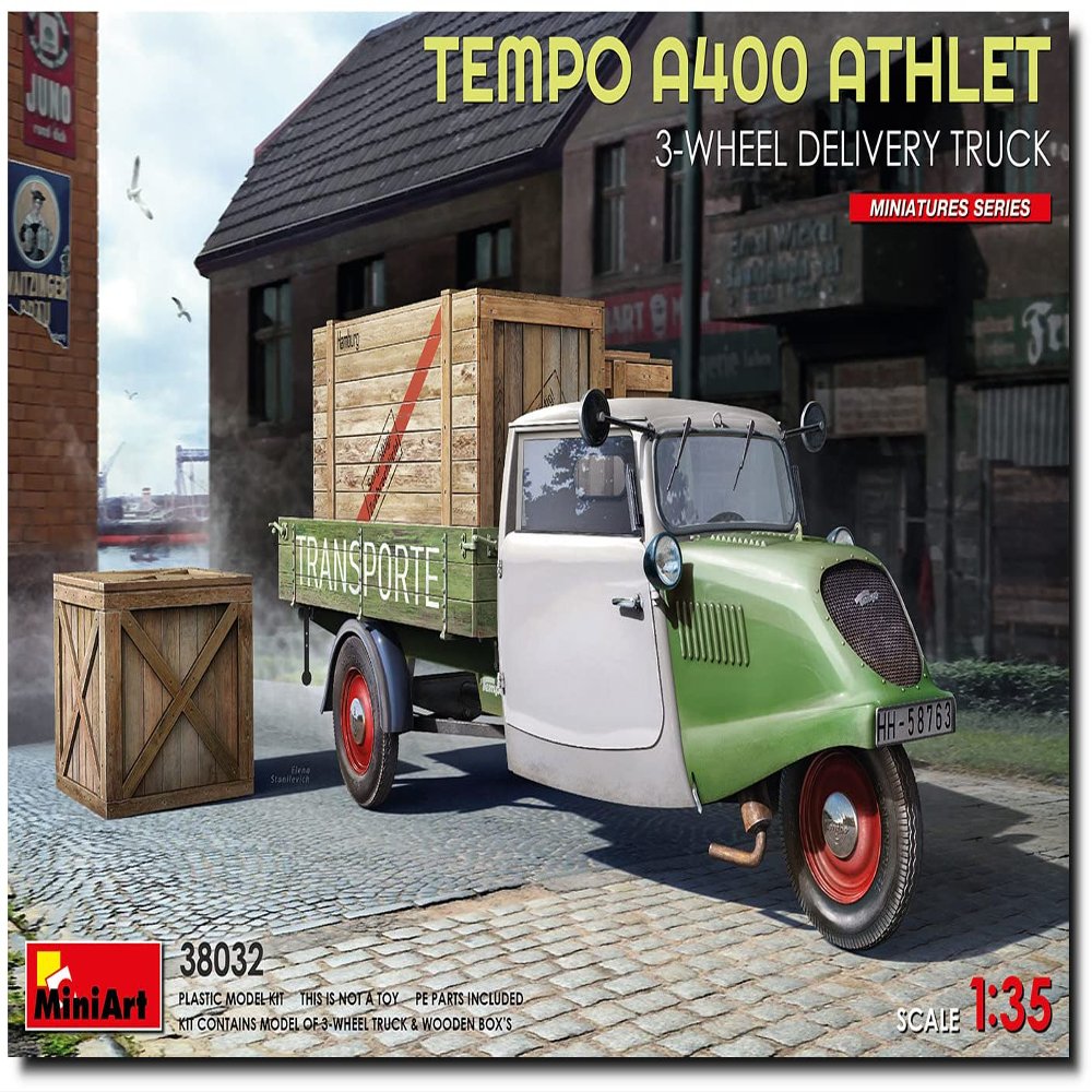 MiniArt MIN38032 1:35-Temp A400 Athlet 3-Wheel Delivery Truck Scale Model kit
