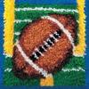 Sport Rugby American Football Latch Hook Kits Rug Handmade Crochet Yarn DIY Embroidery Needlework Hook and Latch Kit Printed Canvas Carpet Cushion Cover Home Sofa Christmas Decoration 30x30cm view 2
