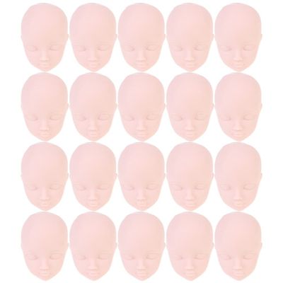 Sewroro 20pcs Mini Plastic Doll Making Heads, Practice Makeup DIY Baby Mannequin Doll Heads for Key Rings and Handmade Gifts