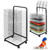 DOKMOS Mobile Art Drying Rack for Classroom Paint Crafts Drying Rack Metal Artwork Storage Display Rack Standard A3 Paper Shelves with Wheels for Schools and Art Clubs, Black (Size : 25 Wire Shelves) view 1
