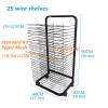 DOKMOS Mobile Art Drying Rack for Classroom Paint Crafts Drying Rack Metal Artwork Storage Display Rack Standard A3 Paper Shelves with Wheels for Schools and Art Clubs, Black (Size : 25 Wire Shelves) view 2