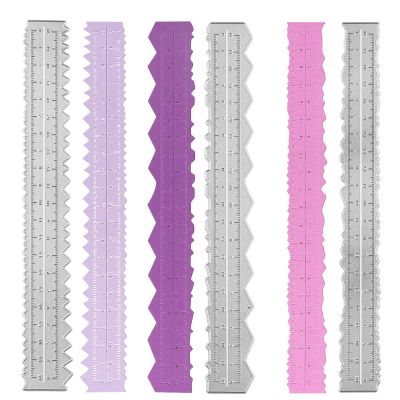 3 Pieces 8.4 Inches Metal Irregular Edges Ruler Deckle Edges Ruler Measuring Embossing Cutting Dies Paper Tearing Ruler for Card Making Scrapbooking Craft Decor School Office DIY Tools Cutting Dies