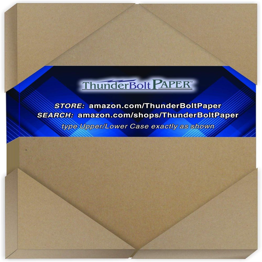 600 Sheets Chipboard 24pt (Point) 4 X 6 Inches Light Weight Photo Card Frame Size .024 Caliper Thickness Cardboard Craft Packaging Brown Kraft Paper Board