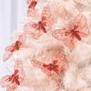 Factory Direct Craft Pack of 12 Red Sheer Valentine Butterflies Butterflies with Wire Stems for Romantic Valentine Flower Arrangements Bouquets and Decorations view 3