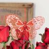 Factory Direct Craft Pack of 12 Red Sheer Valentine Butterflies Butterflies with Wire Stems for Romantic Valentine Flower Arrangements Bouquets and Decorations view 4