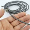 Glory Qin 3 Yards Round Folded Bolo Braided Genuine Leather Cord for Making Bracelet & Jewelry (Gray, 4mm) view 2