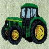 Green Tractor Latch Hook Kits Rug Crochet Yarn Pre-Printed Cushion Embroidery Needlework Carpet Cover Hook and Latch Kit Tapestry Christmas Home Decoration 52x38cm view 1
