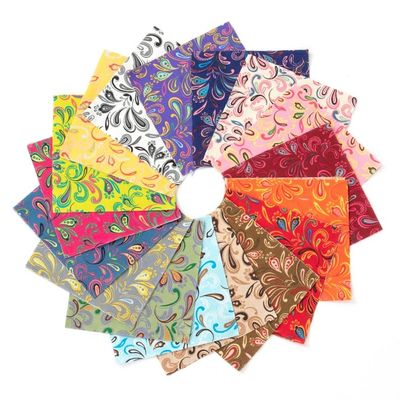 100 Fleur De LIs Bright pre Cut Charm Pack 5" Squares 100% Cotton Fabric Quilt