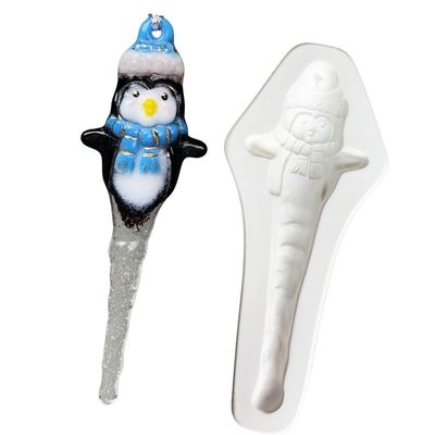8.5"X 3.5" Deep 1.75" Penguin Icicle Ornament Mold Glass Fusing