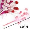 Pack of 6 Tinsel Valentine's Day Burlap Heart Floral Stems - Sweet and Romantic Heart Pick Decorations for Bouquets, Wreaths, Roses, and Flower Arrangements (10" H) view 3