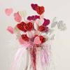 Pack of 6 Tinsel Valentine's Day Burlap Heart Floral Stems - Sweet and Romantic Heart Pick Decorations for Bouquets, Wreaths, Roses, and Flower Arrangements (10" H) view 4