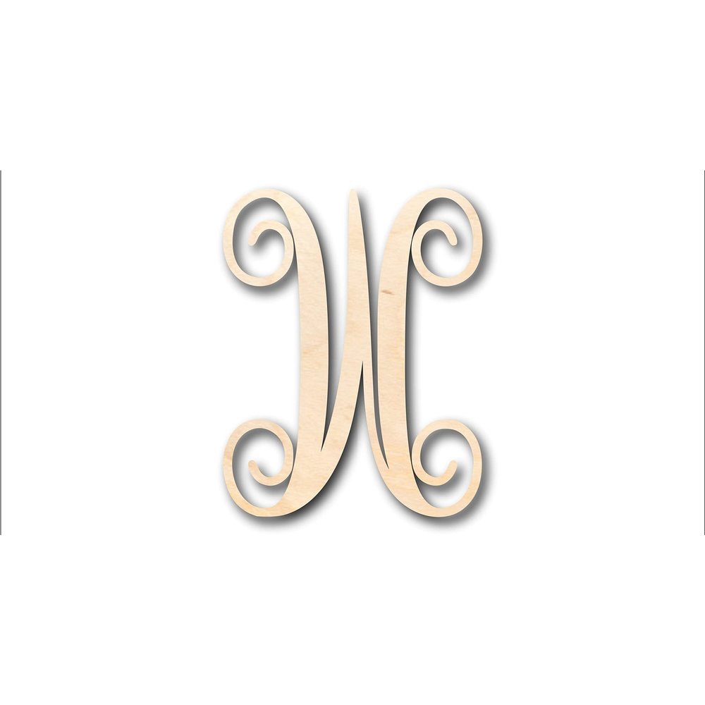 Unfinished Wood Monogram W Shape Craft up to 46" DIY 6" / 1/2"