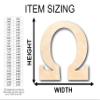 Unfinished Wood Bold Omega Shape Craft up to 46" DIY 12" / 1/8" view 2