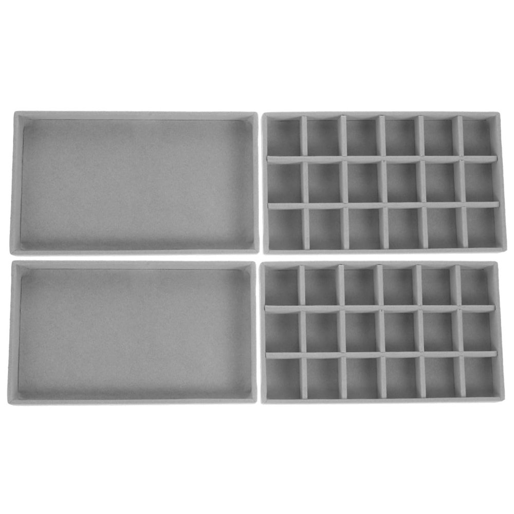 Healifty Bead Board Jewelry Design Tray 18-Grid Flocked Beading Organizer for Diy Crafting Beads Bracelets Necklaces Storage Tool 8.26X4.80X0.78 Inches