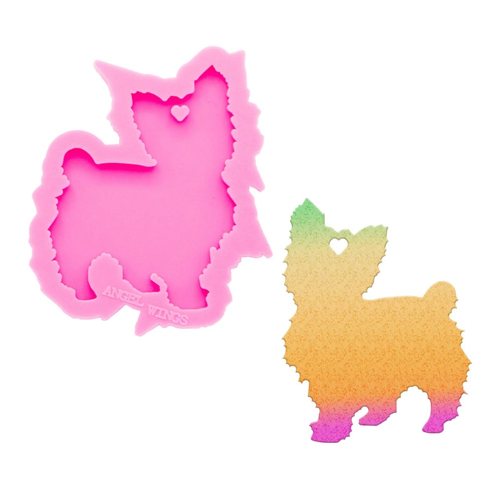 Cute Dog Silicone Resin Mold Keychain Resin Mold Expoy Resin Casting Mold for Jewelry and Pendant Making Ideal Gift DIY Necklace Crafts Making