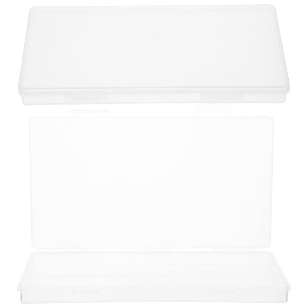 FOMIYES Nail Art Storage Box 2pcs Set Large Flat Storage Box Jewelry Organizer for Drawer