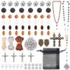 PH PandaHall 359pcs Rosary Jewelry Making Kit First Communion Necklace Set Prayer Making Supplies Cross Charms for Easter Eid Mubarak Ramadan Necklace Bracelet Earrings Rosary Making Bead Supplies view 1