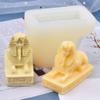 Xidmold 2pcs 3D Egyptian Cleopatra Sphinx Candle Molds Silicone Egyptian Style Molds for Soy Wax Candle Making, Soap, Chocolate, Cake, Mousse, Dessert, Figurine, Resin Art view 2