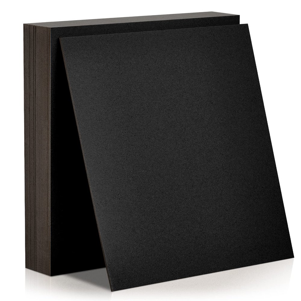 20 Pcs Book Board, Binders Board Chipboard Designer Bookboard Kraft Heavy Duty Chipboard Sheets Bookbinding Supplies for Book Binding Cover (Black, 12 x 12 Inch 80PT)