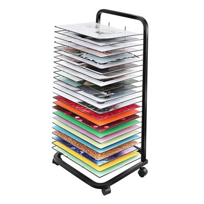 BELUND Art Drying Rack, Art Shelf Storage Rack On Wheels, Ideal for Education Schools and Art Clubs Shelf,Silk Screen 8KA3 Album Display Rack 20/25/30/35floors (Size : 20 Floors)