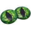 Megan's Beaded Designs Green Pine Tree Dragon or Cat Glass Eyes 6mm to 60mm Forest Holiday Jewelry Making Art Doll Parts Taxidermy Sculpture Flatback Domed Cabs (10mm) view 1
