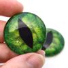 Megan's Beaded Designs Green Pine Tree Dragon or Cat Glass Eyes 6mm to 60mm Forest Holiday Jewelry Making Art Doll Parts Taxidermy Sculpture Flatback Domed Cabs (10mm) view 3