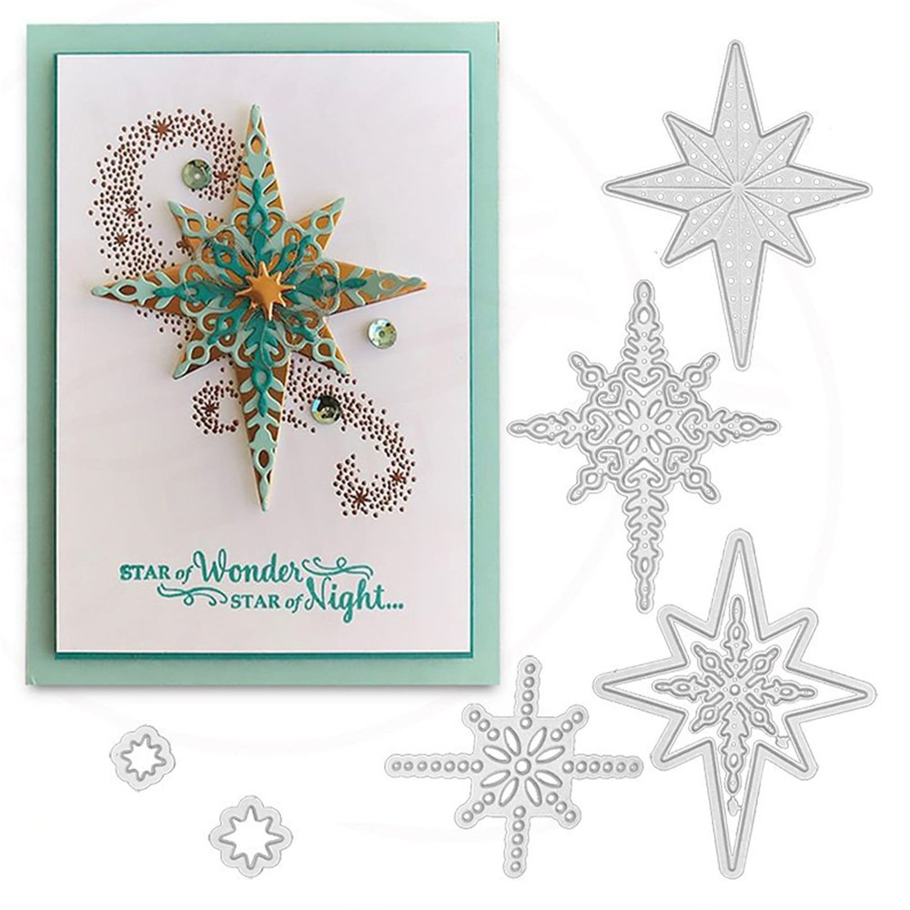 FAWENUCY Scrapbooking Die-Cuts, Christmas Metal Cutting Dies for Card Making, Paper Craft Punch Template, Background Embossing Stencils, DIY Album Dcor (Christmas Snowflakes-12.4x8.3cm)