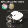 RADHAX Microscope Kit Portable Handheld Magnifier 55X Zoom Microscope with LED Light Mini Pocket Jewelry Loupe Microscope Lens Adapters view 3