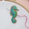 Caterpillar Cross Stitch Minder Needle - Seahorse for Cross Stitch, Sewing, Embroidery and Sewing Accessories, Enamel and Magnetic view 1